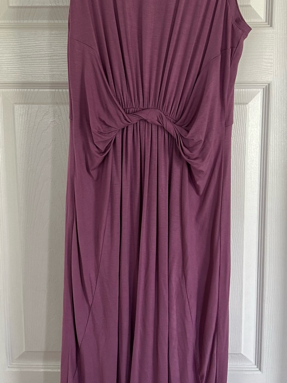 Sleeveless Twist-Front Maxi Dress in Dusty Plum